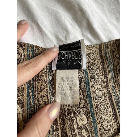 Vintage R&M Richards Karen Kwong Embroidered Hook Closure Shacket Tunic Women 12 - Picture 8 of 10